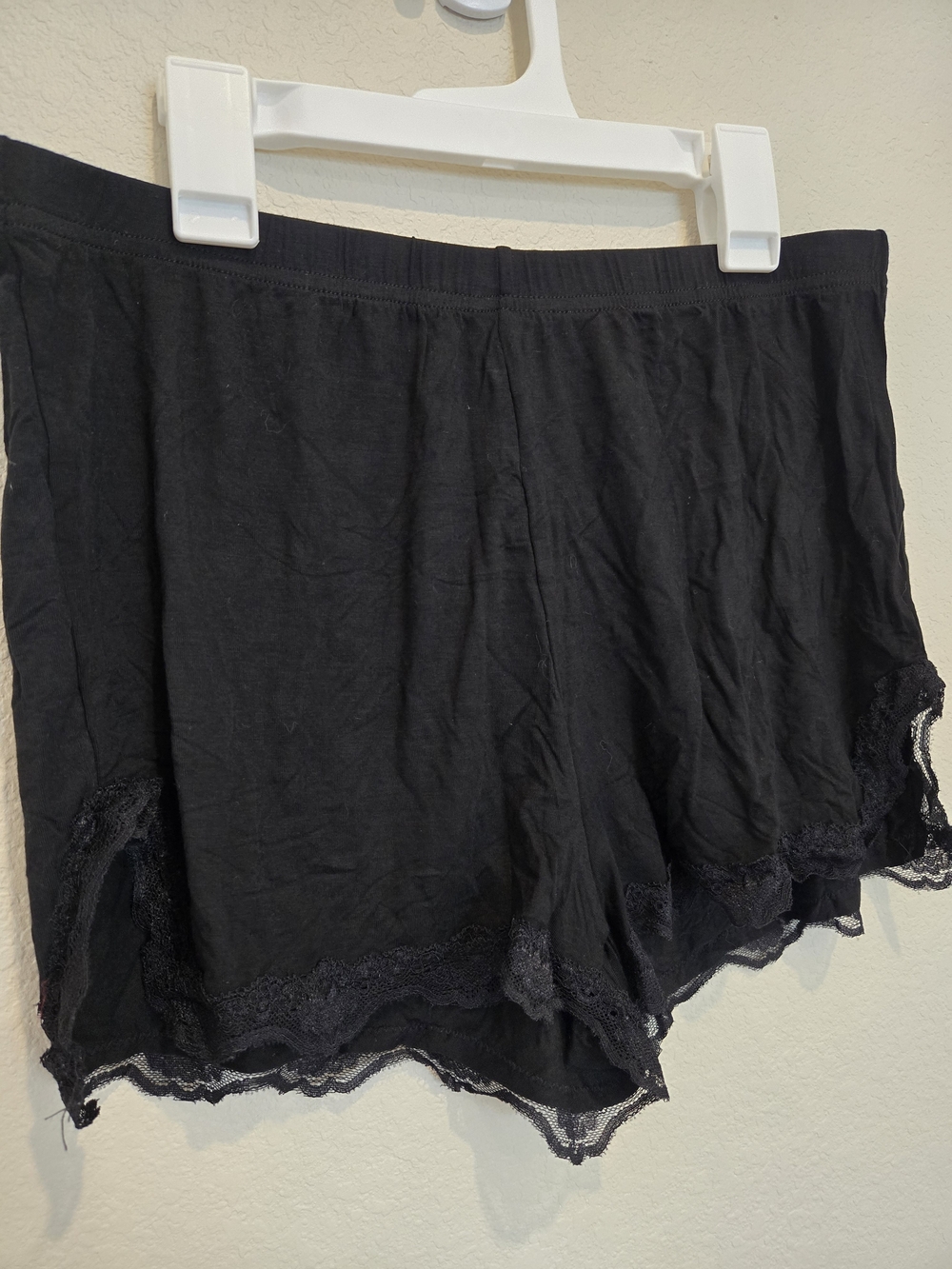 Lace-Trim Black Sleep Shorts & Top for Women